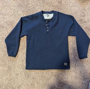 Russell Athletic Navy Henley Pullover
